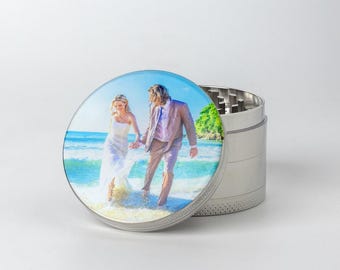 Molinillo de hierbas con imagen personalizada: regalo de aluminio personalizado