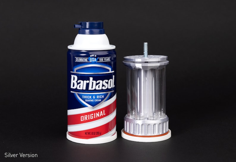 Barbasol Stash Can for Cartridges Silver