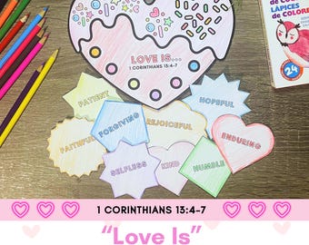 Versetto della Bibbia Cristiana Cuore Biscotti Artigianali Lezione della Bibbia 1 Corinzi 13 L'amore è paziente Gentile Scuola Domenicale Istruzione a casa Bambini Attività della Chiesa