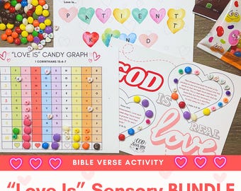 1 Corinthians 13 Love is Patient Love Is Candy Sensory Bundle, Christian Bible Sunday School Preschool Activities for Kids Bible Lesson
