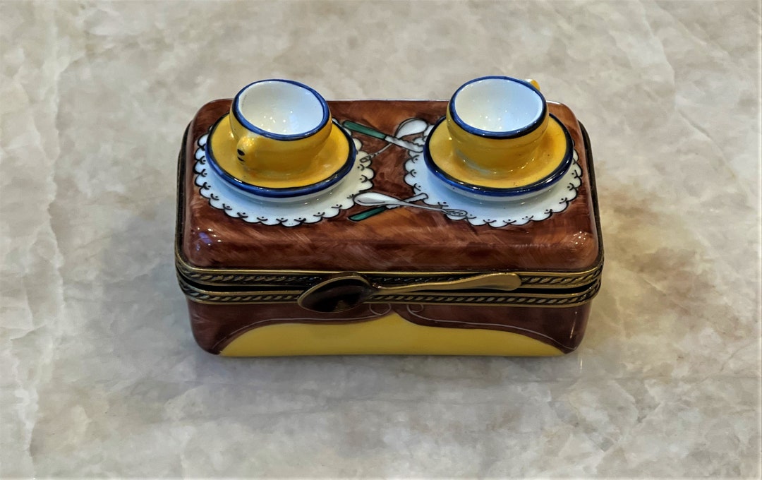 Vintage Limoges Picnic Basket Etsy