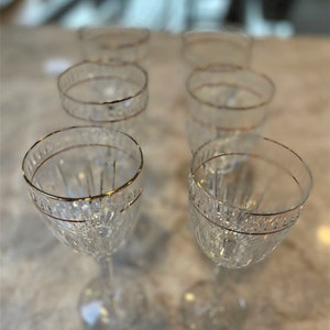 Lenox Crystal Wine Glasses with gold accents