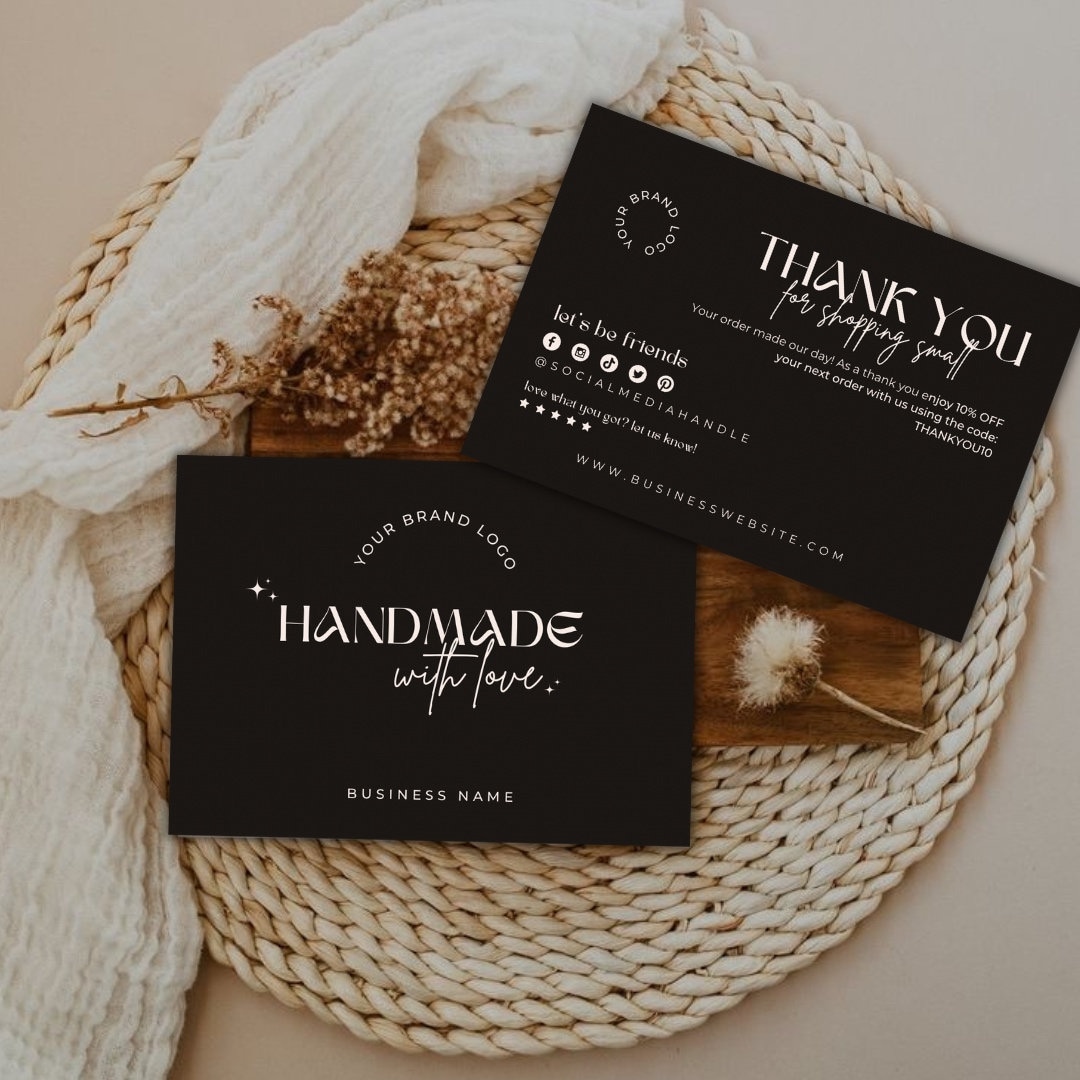 Editable Small Business Thank You Card Template Customizable Jewelry