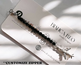 Flight Attendant Uniform Zipper Pull | Airplane Zipper Charm | Airline Gift Ideas | Customize Zipper | Handmade in Seattle | Dravidian Gal