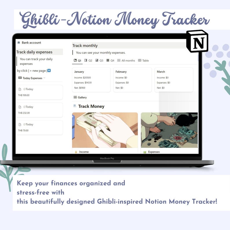 Ghibli Notion Money Tracker – Budget and Expense Planner (digital) - Etsy