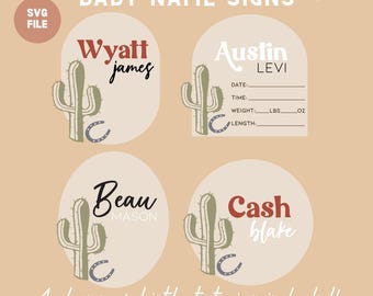Western Baby Namen Zeichen SVG: Cowboy Cowgirl Kinderzimmer Dekor (Digitaler Download)