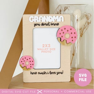 Aimant pour réfrigérateur pour la fête des mères Aimant photo cadre SVG | Svg aimant pour réfrigérateur | Cadre photo | Merci maman | Lime de découpe laser Glowforge, cadeau pour maman
