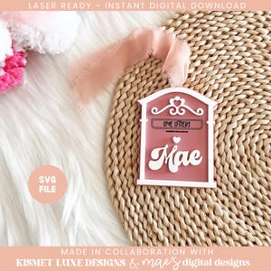 Etiqueta de regalo para buzón con carta de amor de San Valentín SVG / Etiqueta de corazón Glowforge Svg / Archivo Svg de San Valentín / Archivo cortado con láser de San Valentín / SVG