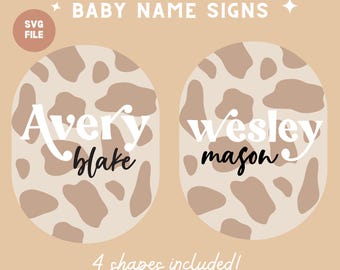 Western Baby Namen Zeichen SVG: Cowboy Cowgirl Kinderzimmer Dekor (Digitaler Download)