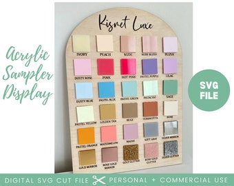 Acrylic Sampler Display SVG Cut File: 30 Color Choices (Digital Download)