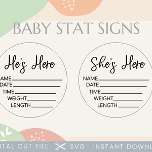 Baby Stat Sign SVG | Baby Birth Stat Sign SVG PNG Glowforge | Baby ...