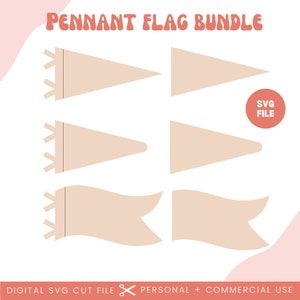 Wimpel Flagge Bundle SVG Vorlagendatei | Wimpelfahnen Datei | Sport Kinderzimmer Abenteuer Flagge Vorlage Datei | Glowforge SVG-Datei Digital SVG