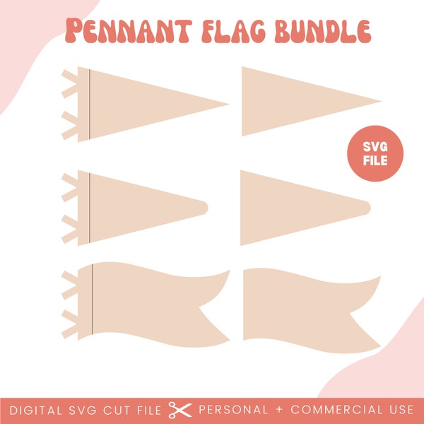 Pennant Flag Bundle SVG Template File | Pennant Flags File | Sports Nursery Adventure Flag Template File | Glowforge SVG File Digital SVG