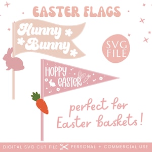 Paashaas wimpel banner teken SVG-bestand | Pasen-teken SVG | Glowforge paashaas teken Svg | Paasbestand | Pasen laserbestand Svg