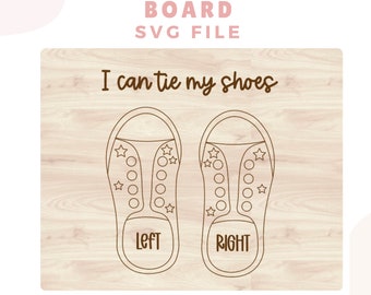 Montessori Shoe Tying Practice SVG: Educational Lace Board (Digital Download)
