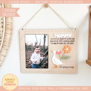 Cornice per foto "Silly Goose" per la festa della mamma in formato SVG / Calamita per frigorifero in formato SVG / Cornice per foto / Grazie mamma / Regalo per la mamma File tagliato al laser Glowforge