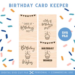 Happy Birthday Card Keeper SVG | Glowforge verjaardagskaart Keeper Svg | Verjaardagskaart Svg-bestand | Verjaardagswensen lasergesneden bestand | SVG | Cricut