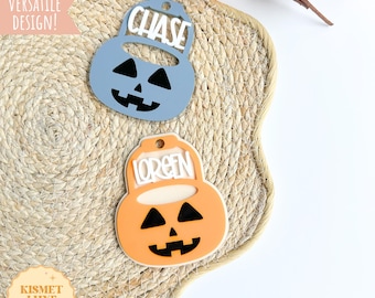 Halloween Pumpkin Basket Name Tag SVG File