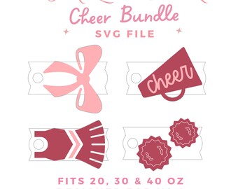 Cheer Bundle Stanley Topper SVG: Laserklar namnbricka (digital nedladdning)