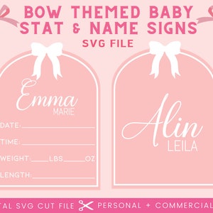 Coquette noeud ruban bébé nom signe SVG | Svg bébé Glowforge | Fichier Svg de signe de nom de noeud | Fichier découpé au laser | PNG | Bébé fille signe fichier SVG Cricut