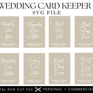 Hochzeit Kartenhalter SVG-Datei | Hochzeit Karte Aufbewahrung SVG Datei | Karte Binder | Kartenhalter-Schnittdatei | Hochzeit Fotoalbum | Glücklich bis ans Ende