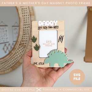 Fête des mères, fête des pères, aimant pour réfrigérateur, cadre photo SVG | Svg aimant pour réfrigérateur | Cadre photo | Merci maman | Cadeau pour maman Glowforge
