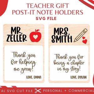 Teacher Gift Note Holder SVG | Sticky Note Holder For Teacher Svg | Teacher Sticky Note Holder Laser File | Teacher Gift SVG File