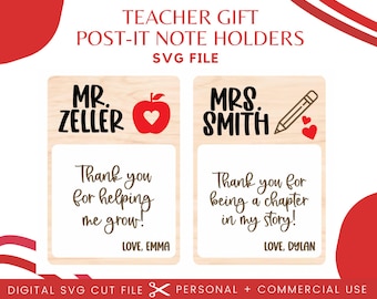 Teacher Gift Note Holder SVG | Sticky Note Holder For Teacher Svg | Teacher Sticky Note Holder Laser File | Teacher Gift SVG File