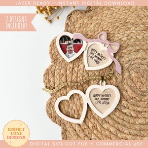 Moederdag koelkastmagneet foto magneetlijst SVG | Koelkastmagneet Svg | Fotolijst | Bedankt mama | Mom cadeau Glowforge lasergesneden bestand