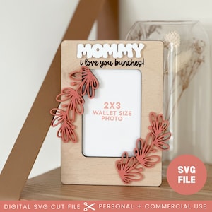 Muttertag Kühlschrankmagnet Foto Magnet Rahmen SVG | Kühlschrank-Magnet-Svg | Bilderrahmen | Danke Mama | Mama Geschenk Glowforge Laser Cut Datei