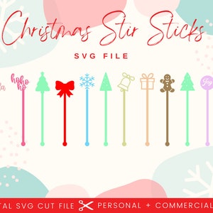 Weihnachts-Getränke-Rühren SVG: Urlaub Laser Cut-Datei (Digitaler Download)