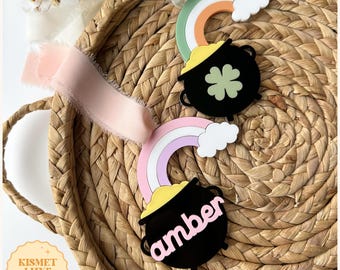 St. Patrick's Day Basket Tag SVG: Pot of Gold, Shamrock (Digital Download)