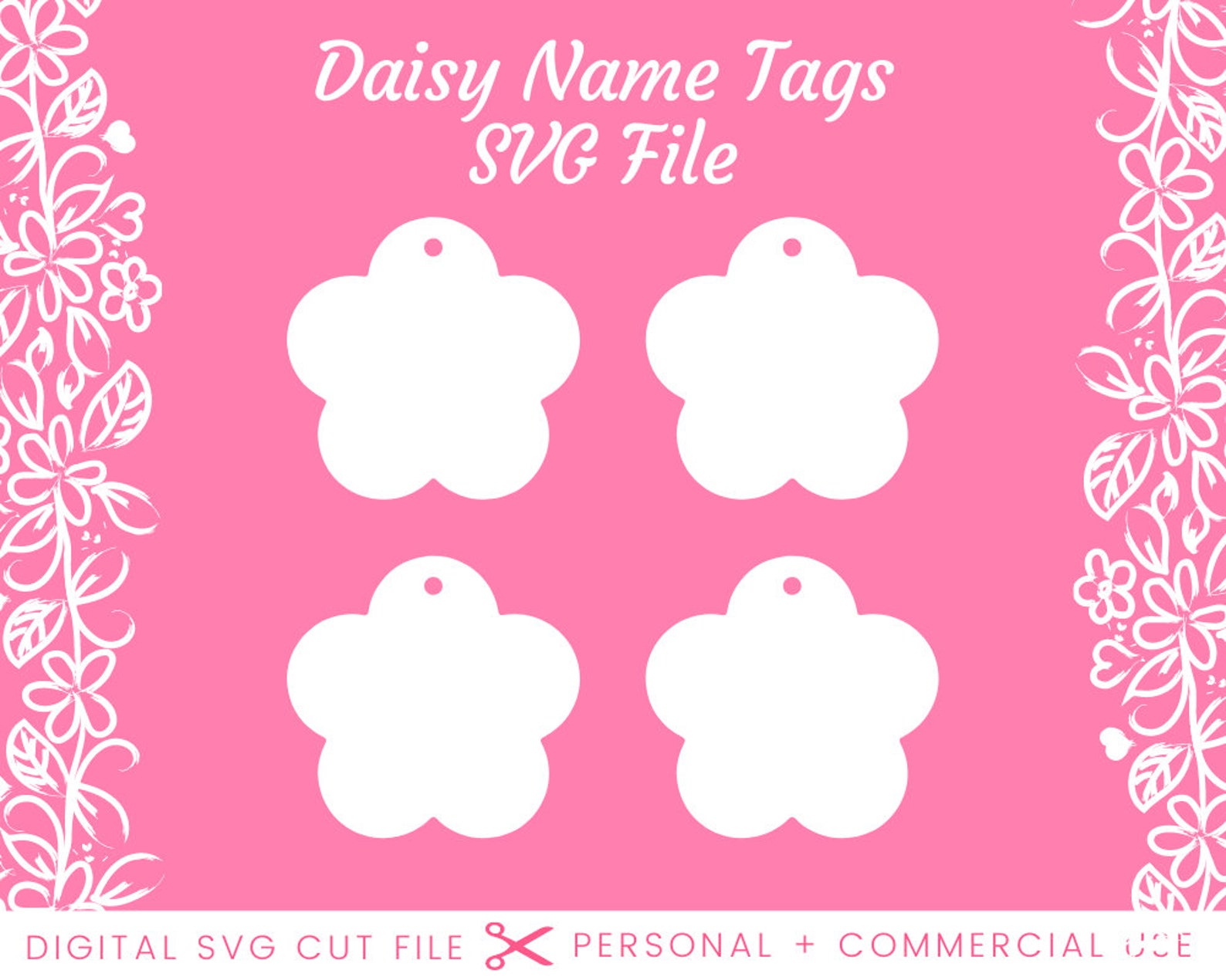 Daisy Name Tag Basket Tag SVG Daisy Basket Tag Daisy Gift Etsy