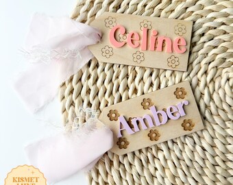 Daisy Name Tag Keychain SVG: Retro Flower Power (Digital Download)