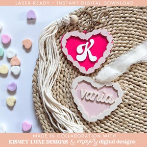 Valentinstag Vintage Kuchen Herz Liebe Geschenkanhänger SVG | Herz-Tag-Svg | Valentinstag Kinderkorb Anhänger | Valentinstag Laser geschnitten SVG-Datei