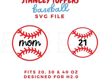 Baseboll Stanley Topper SVG: H2.0 lock namnskylt (digital nedladdning)