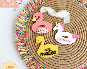 Flamingo Unicorn Name Tag SVG: Summer Pool Float Laser Cut File (Digital Download)