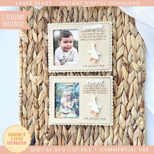 Cadre photo Silly Goose pour la fête des mères SVG | Svg aimant pour réfrigérateur | Cadre photo | Merci maman | Lime de découpe laser Glowforge, cadeau pour maman