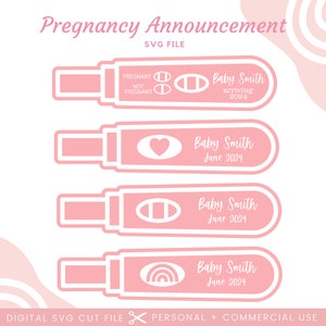 Schwangerschaft Stick Ankündigung SVG | Baby Ankündigung Stick SVG Glowforge | Baby-Zeichen Laser-Schnitt-Datei | Digitale Datei Babymitteilungsstick