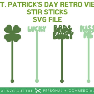 Palitos para bebidas do Dia de São Patrício SVG | Palitos para bebidas Glowforge SVG | Arquivo SVG do Dia de São Patrício | SVG de São Patrício | Palitos para coquetéis