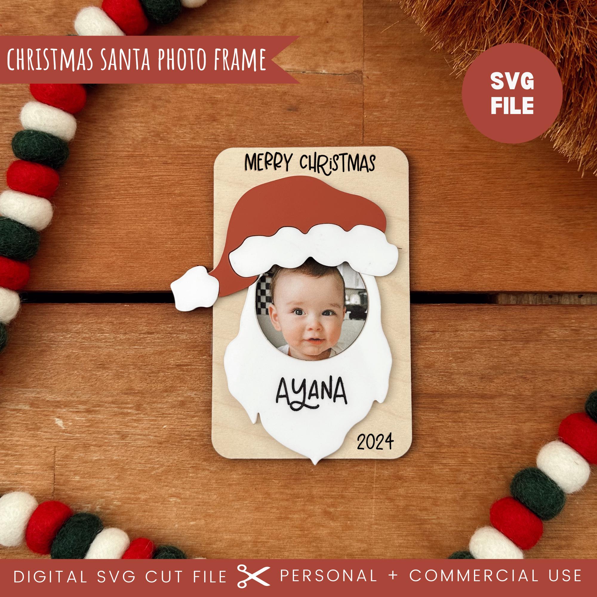 クリスマスサンタフォトマグネットフレームSVG:レーザーカットファイル