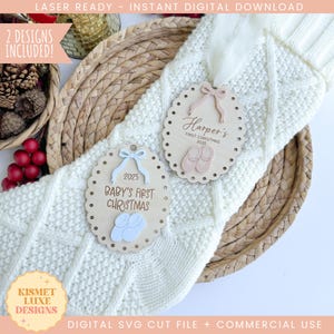 Baby's First Christmas Ornament SVG File: Laser Cut File (Digital Download