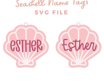 Mermaid Seashell Name Tag SVG: Laser Cut File