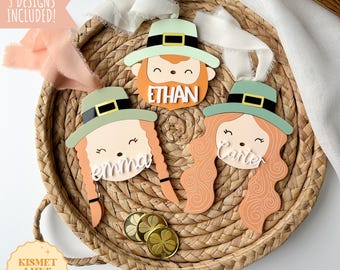 Leprechaun Basket Tag SVG: St. Patrick's Day Clover Gift Tag (Digital Download)