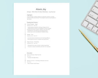 Manager Resume Template, Resume Template Word, Resume Template Google Docs, Modern Resume Template, Resume