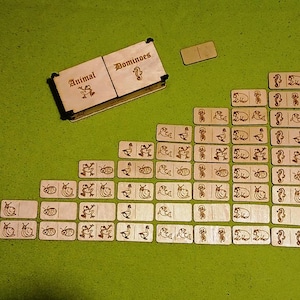 Tier Domino 55 Stück (Digitale Datei)