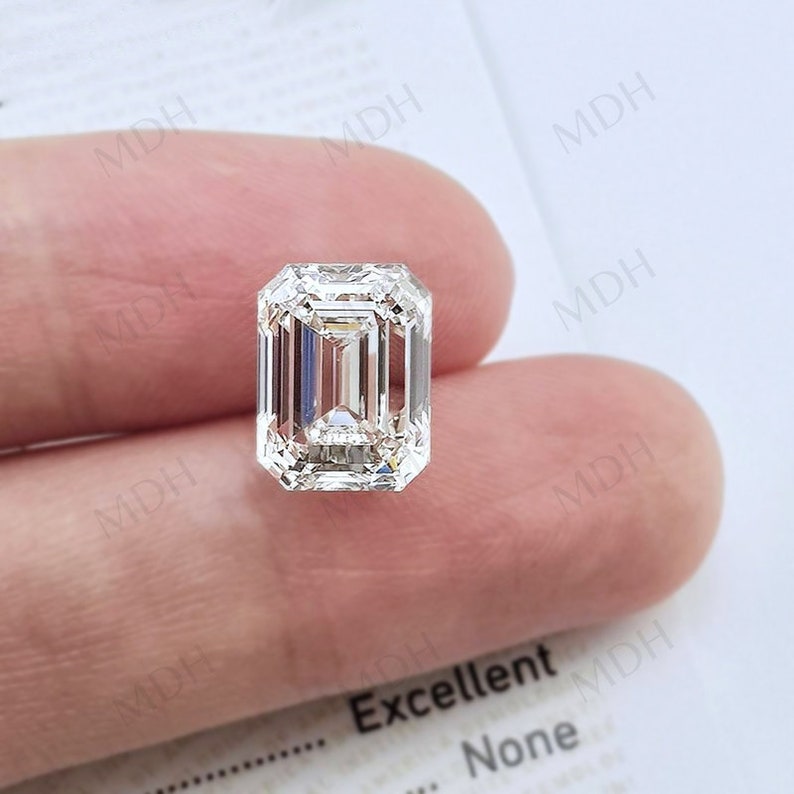 Loose Moissanite Diamond Emeraldcut Loose Diamond D Color Etsy