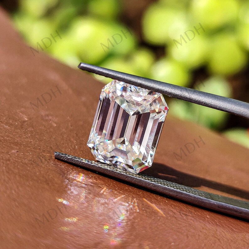 Loose Moissanite Diamond Emeraldcut Loose Diamond D Color Etsy
