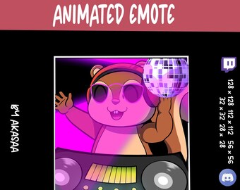 squirrel dj vibe animated emote | twitch emote | discord emote | community emote .