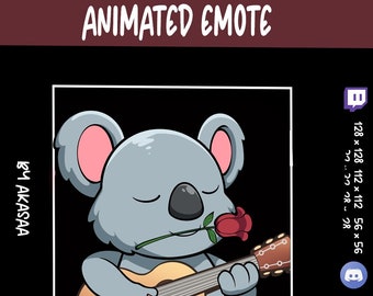 koala play guitar animated emote | twitch emote | discord emote | community emote .